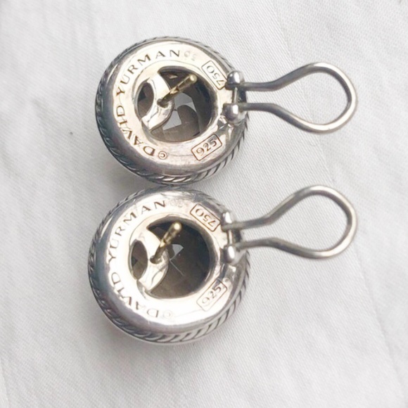 SOLD - 18k Gold, Diamond & Smokey Quartz Earrings - Picture 5 of 8